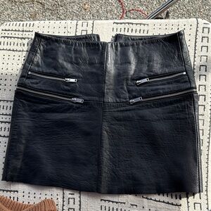 Zara Black Mini Skirt with Zipper Accents